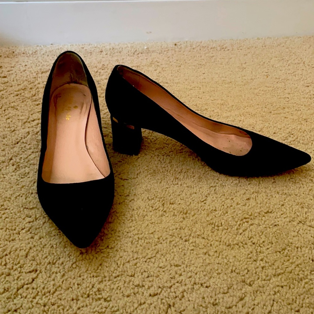 Kate Spade black suede pumps 7.5